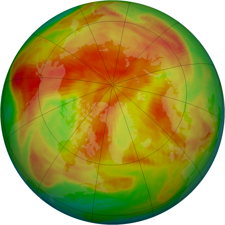 Arctic ozone map for 19 April 1998